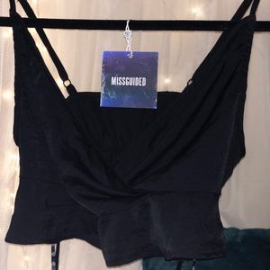 Never been worn black twist front crop top